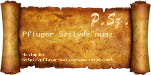 Pfluger Szilvánusz névjegykártya